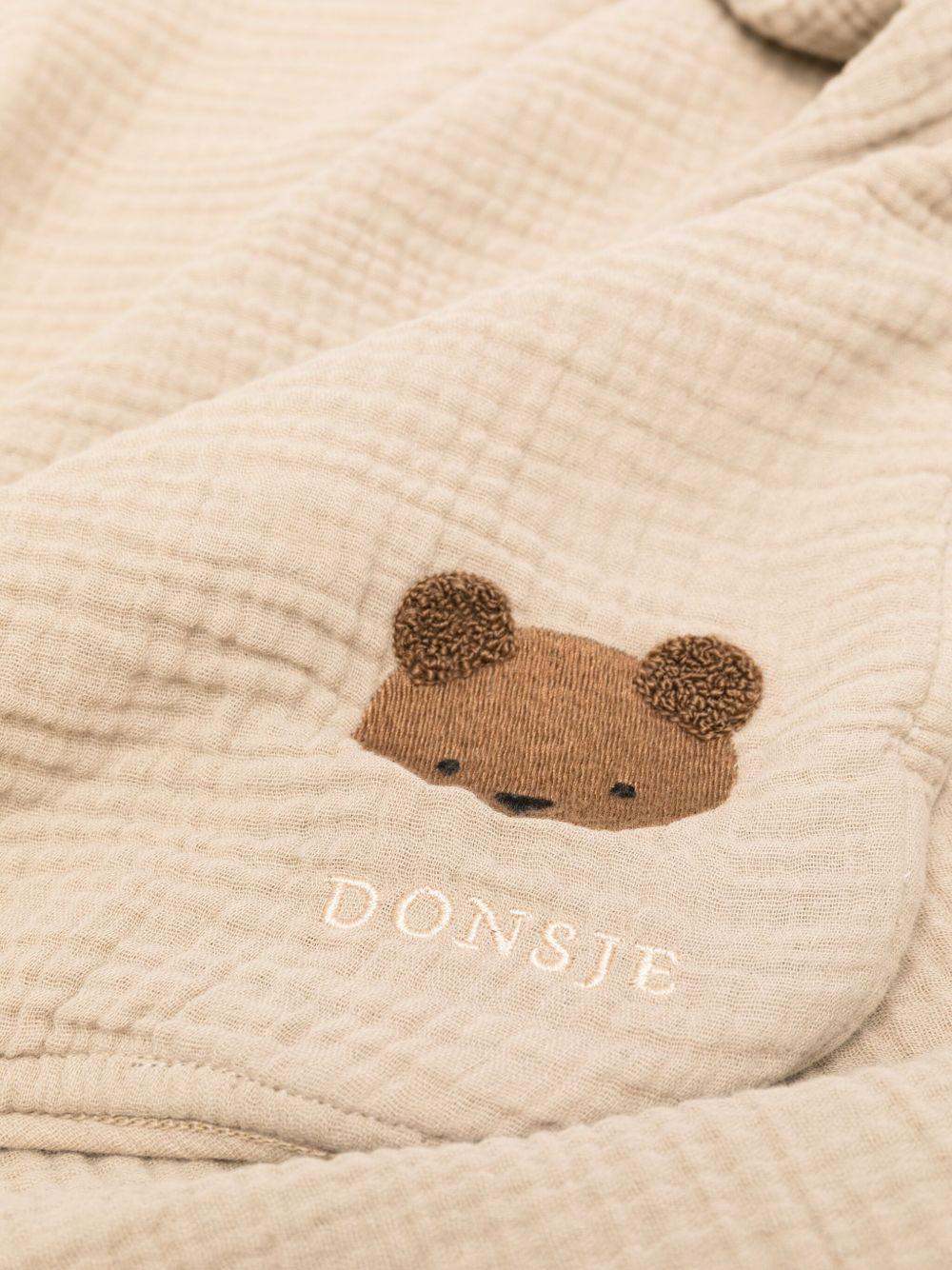 Coperta per neonati Donsje beige con motivo orso - Rubino Kids