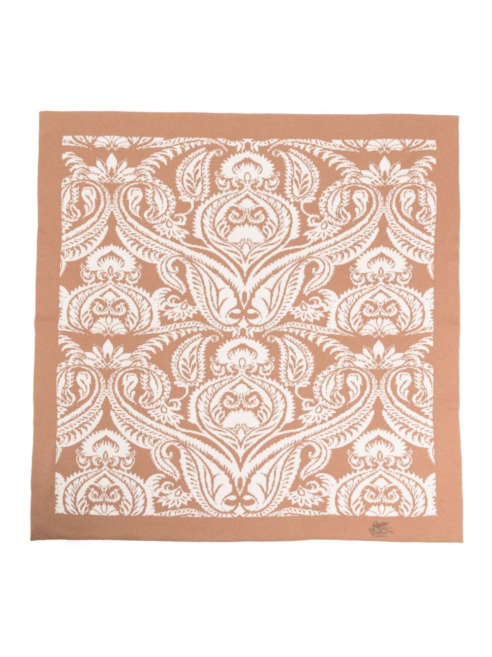 Coperta per neonati Etro Kids beige con motivo damascato - Rubino Kids