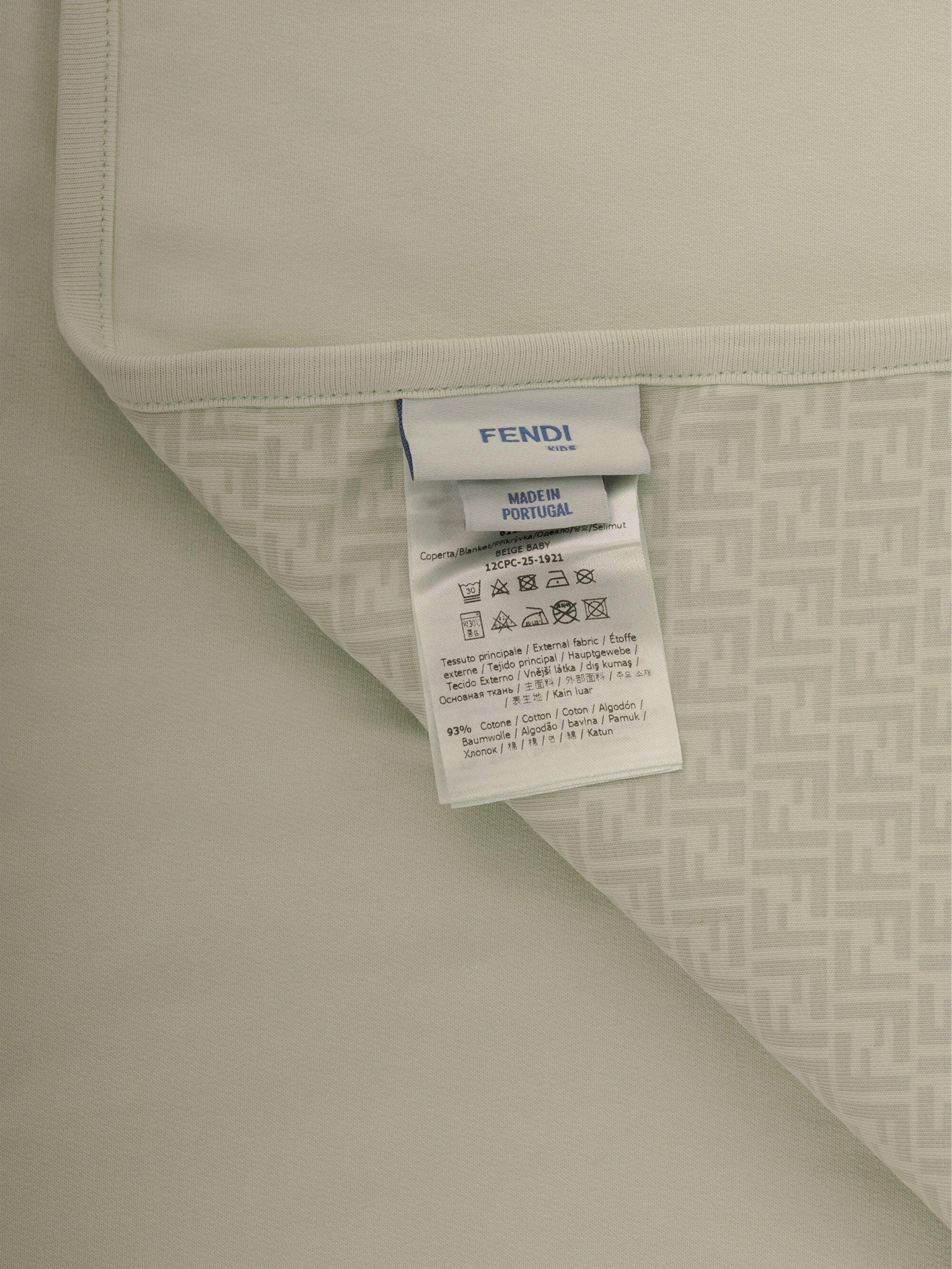 Coperta per neonati Fendi Kids beige con stampa Cavallino Fendi sul davanti - Rubino Kids