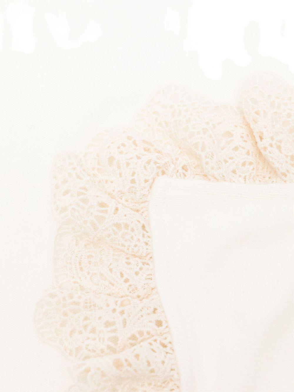 Coperta per neonati Jesurum Baby bianca con dettaglio pizzo - Rubino Kids