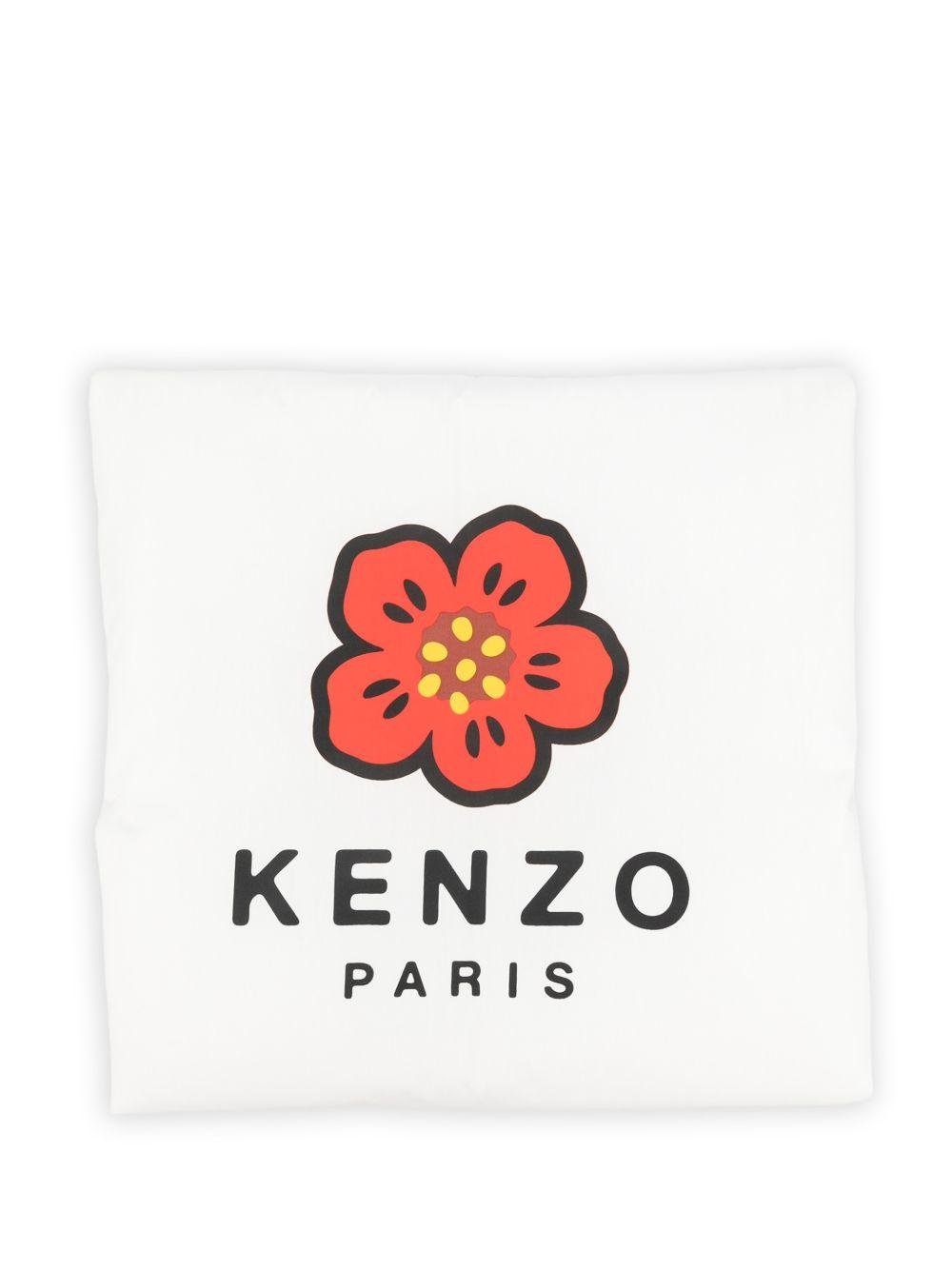Coperta per neonati Kenzo Kids bianco con stampa Boke Flower - Rubino Kids