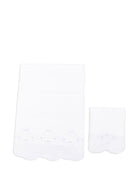 Coperta per neonati Mariella Ferrari bianca con bordo smerlato - Rubino Kids