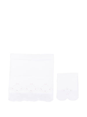 Coperta per neonati Mariella Ferrari bianca con bordo smerlato