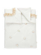 Coperta per neonati Monnalisa bianca con applicazione a fiori - Rubino Kids