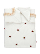Coperta per neonati Monnalisa bianca con applicazione a fiori - Rubino Kids