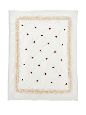 Monnalisa white baby blanket with floral applique