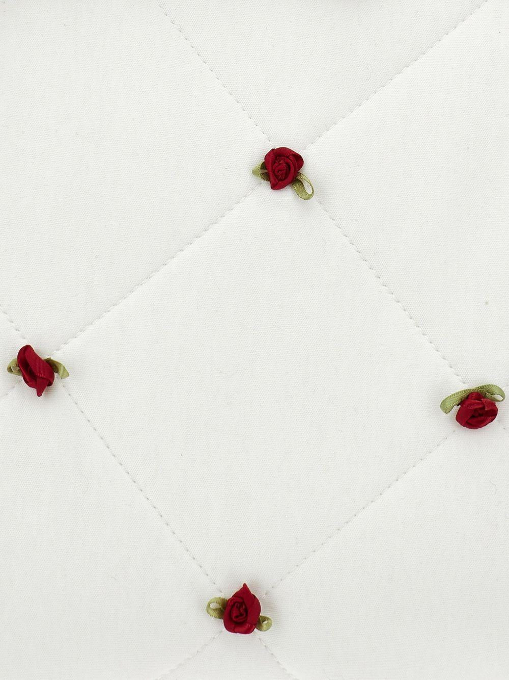 Coperta per neonati Monnalisa bianca con applicazione a fiori - Rubino Kids