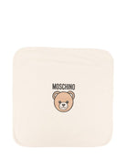 Coperta per neonati Moschino Kids beige con stampa Teddy Bear - Rubino Kids