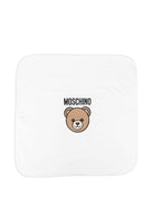 Coperta per neonati Moschino Kids bianca con stampa Teddy Bear - Rubino Kids