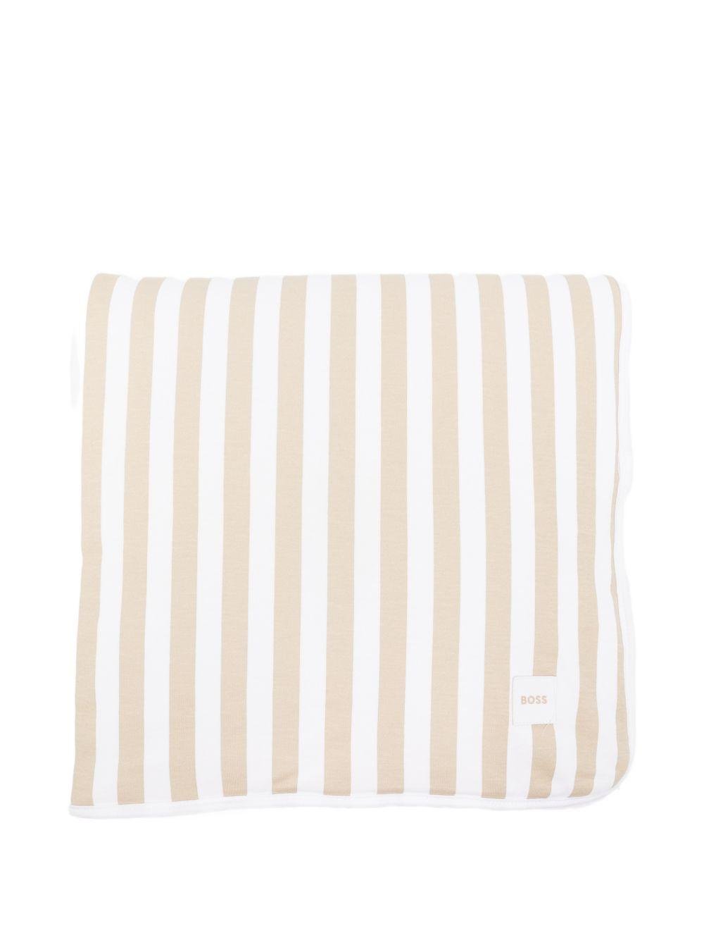 Coperta per neonato Boss Kids beige con design a righe - Rubino Kids