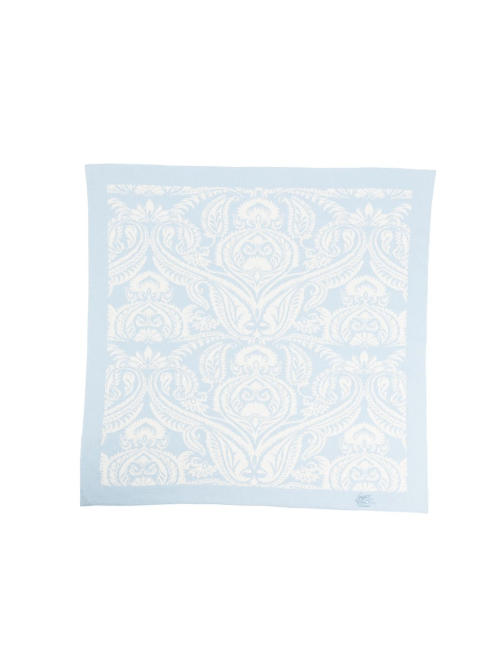 Coperta per neonato Etro Kids azzurro con motivo damascato - Rubino Kids