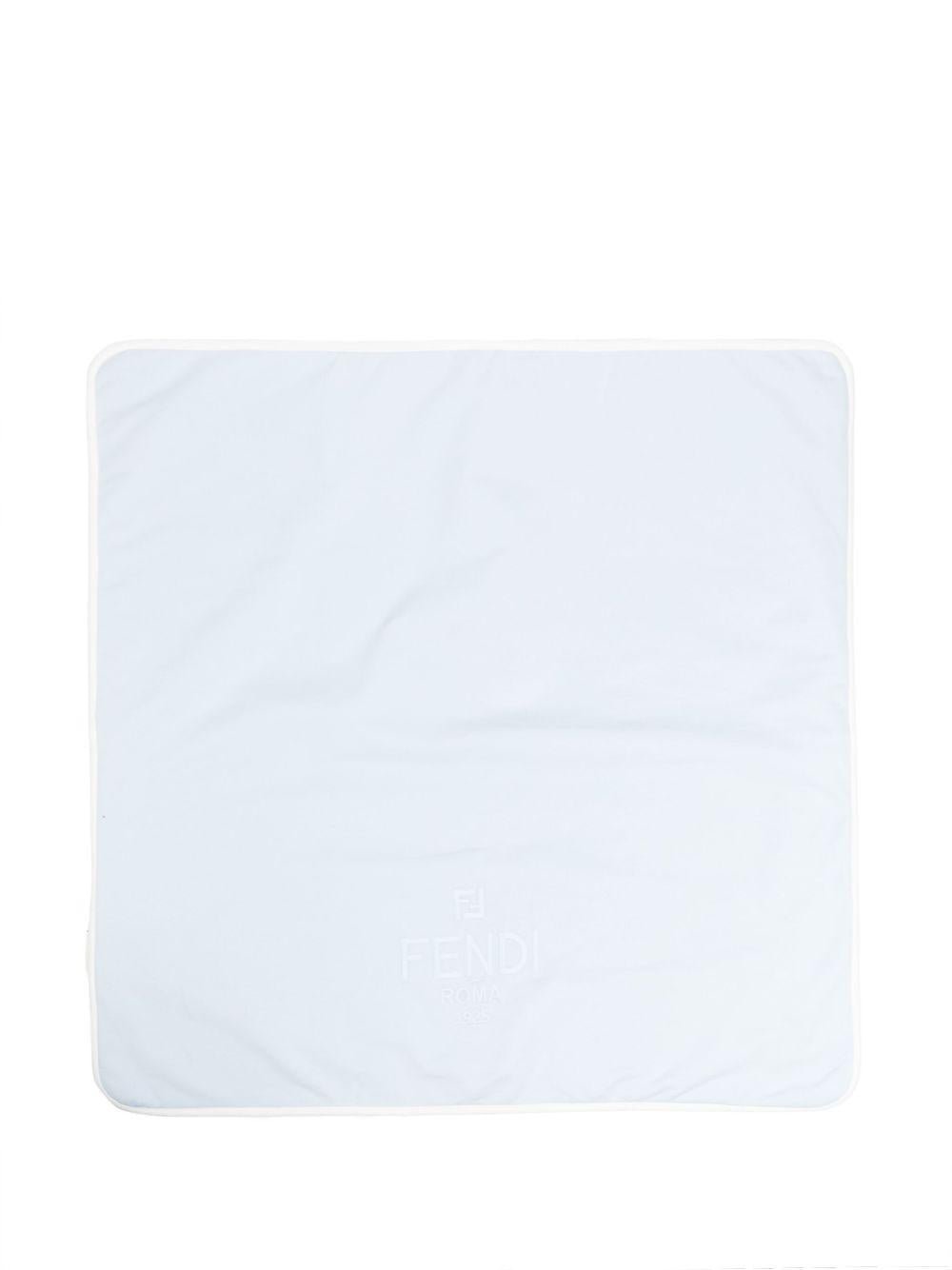 Coperta per neonato Fendi Kids azzurra con logo ricamato - Rubino Kids