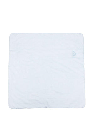 Fendi Kids baby blanket in light blue with logo embroidery detail