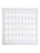 Coperta per neonato Fendi Kids azzurro con ricamo geometrico - Rubino Kids