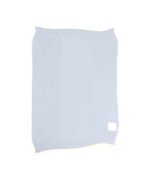 Coperta per neonato Gensami Kids azzurra con rifiniture gialle