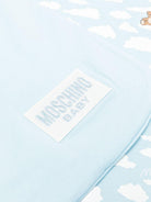 Coperta per neonato Moschino Kids azzurro con nuvole di peluche all - over - Rubino Kids