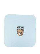 Coperta per neonato Moschino Kids azzurro con stampa Teddy Bear - Rubino Kids