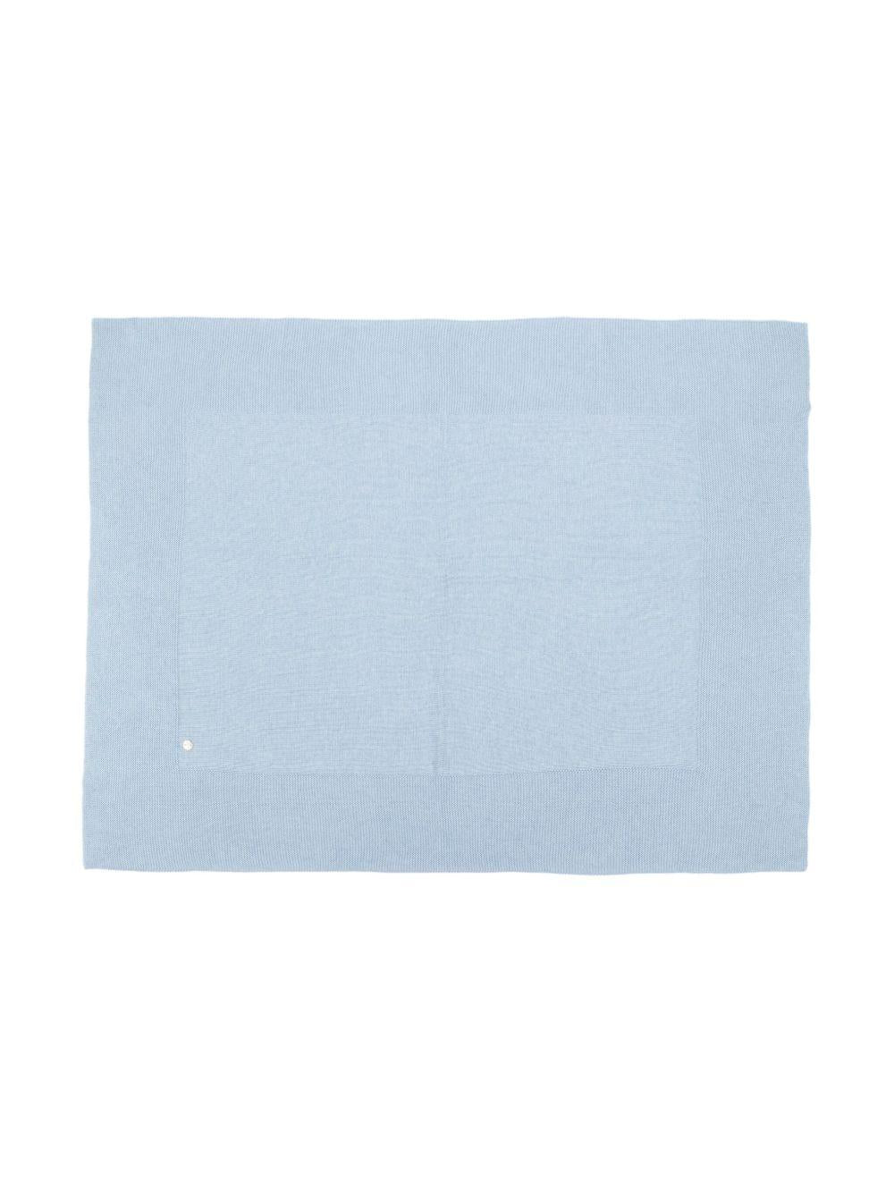 Coperta per neonato PaZ RODRIGUEZ azzurra con placca logo - Rubino Kids
