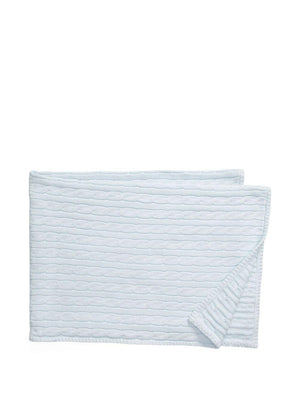 Coperta per neonato Polo Ralph Lauren Kids azzurro a maglia a trecce