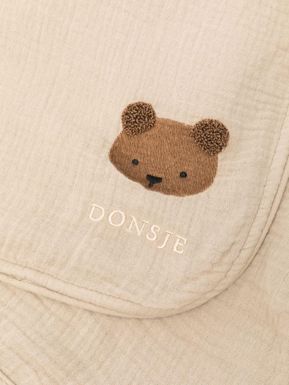 Coperta Plokie per neonati Donsje beige con ricamo orsetto - Rubino Kids