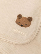 Coperta Plokie per neonati Donsje beige con ricamo orsetto - Rubino Kids