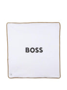 Coperta reversibile per neonato Boss Kids beige con design con logo - Rubino Kids