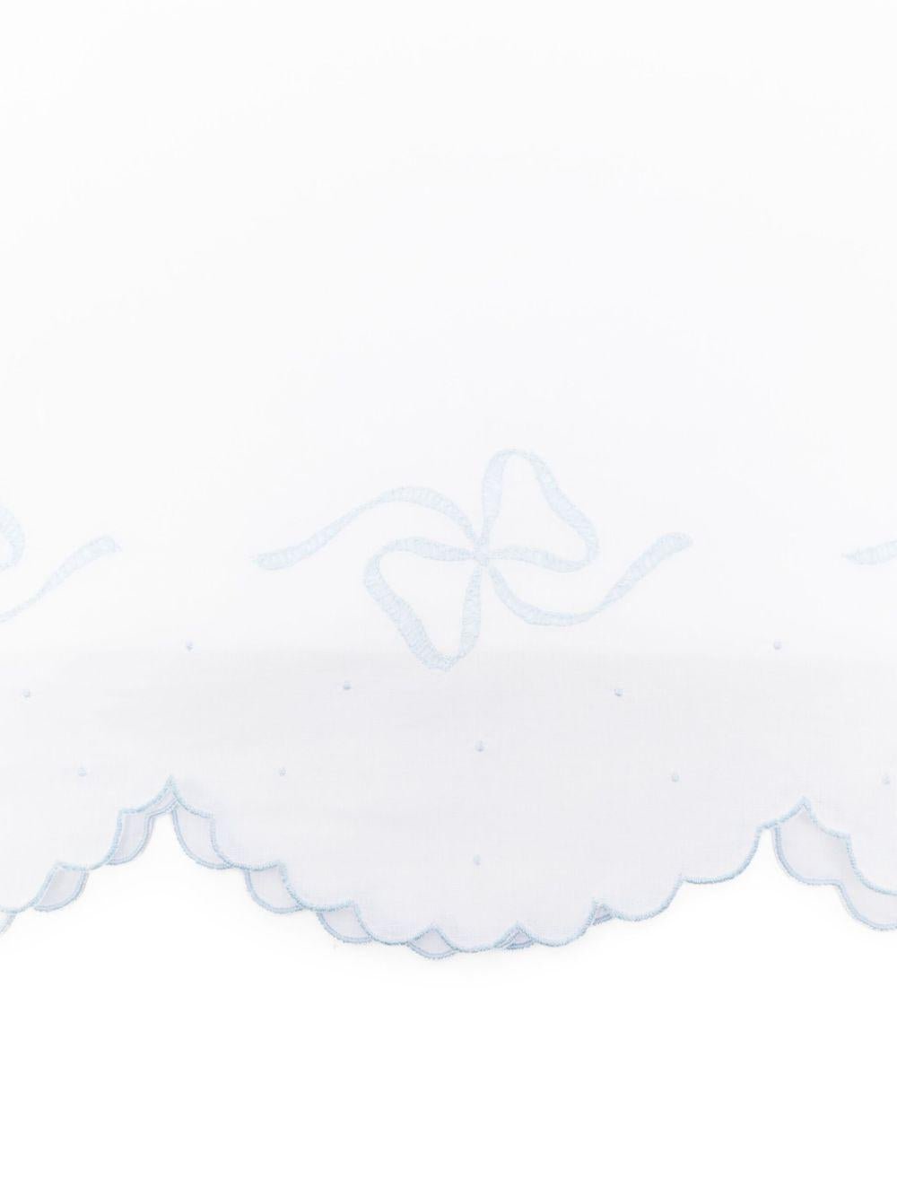 Coperta smerlata per neonati Mariella Ferrari bianco con fiocco - Rubino Kids