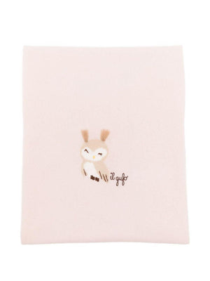 Copertina da culla per neonata Il Gufo rosa con ricamo Gufo