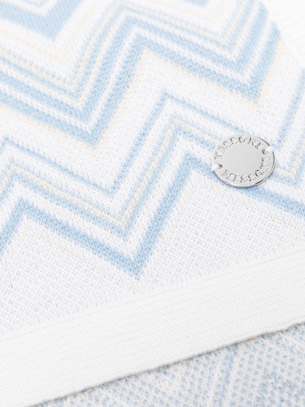 Copertina per neonato Missoni Kids azzurra a zigzag - Rubino Kids