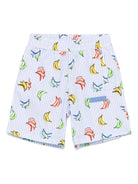 Costume con stampa banana per bambino Palm Angels Kids azzurro con motivo gessato - Rubino Kids