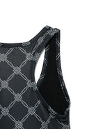 Costume da bagno con stampa per bambina Elisabetta Franchi La Mia Bambina nero con scollo rotondo - Rubino Kids