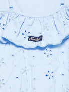 Costume da bagno MC2 Saint Barth Kids Brielle azzurro con dettagli con ruches - Rubino Kids