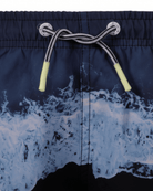 Costume da bagno Niko per bambino Molo multicolore con stampa con onde - Rubino Kids