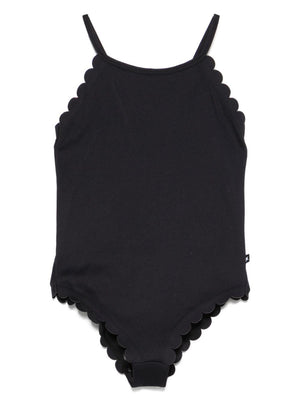 Costume da bagno per bambina Molo nero con spalline sottili