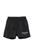 Costume da bagno per bambino Balmain Kids nero con logo sul davanti - Rubino Kids