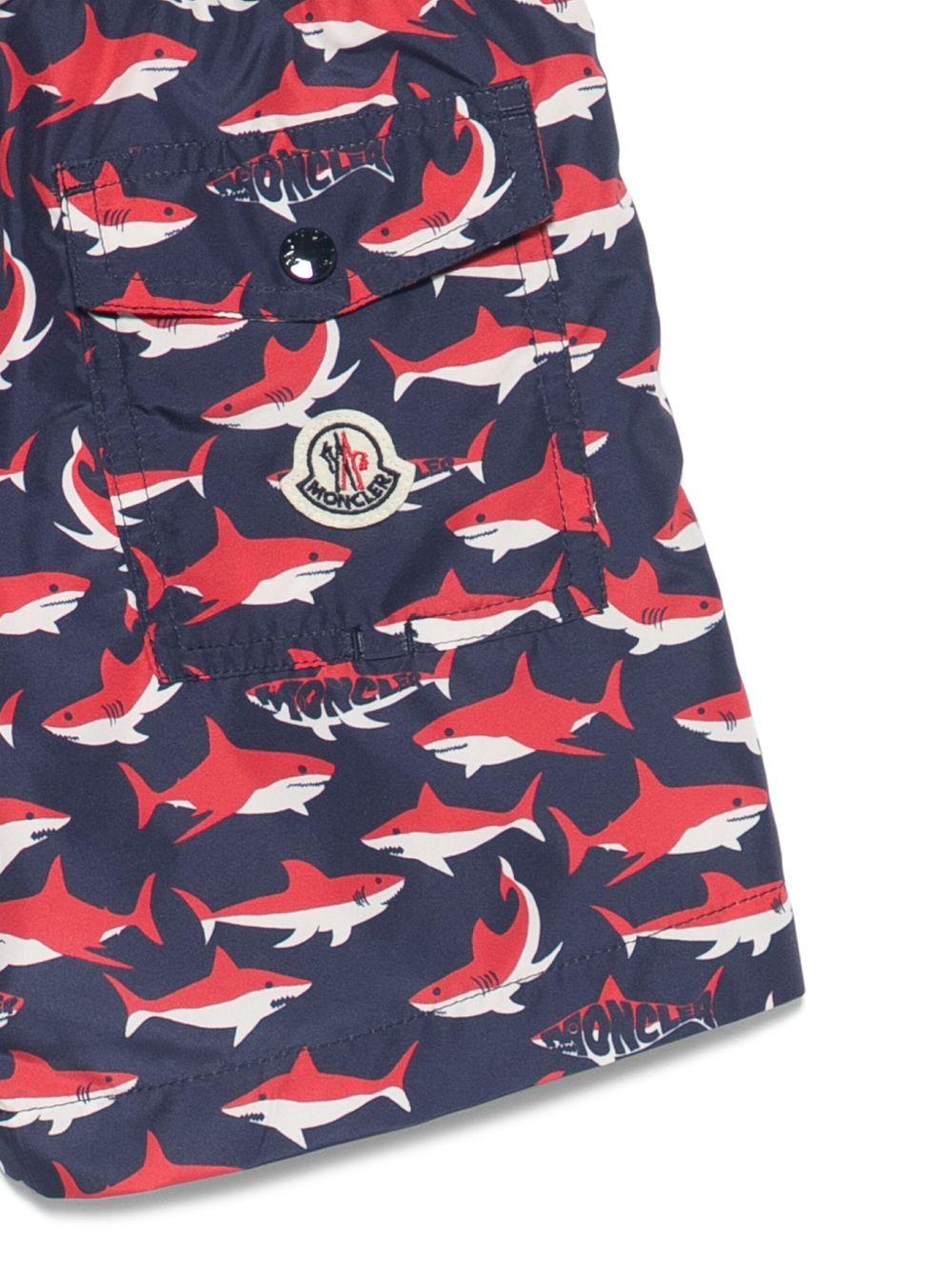 Costume da bagno per bambino Moncler Enfant blu con stampa - Rubino Kids