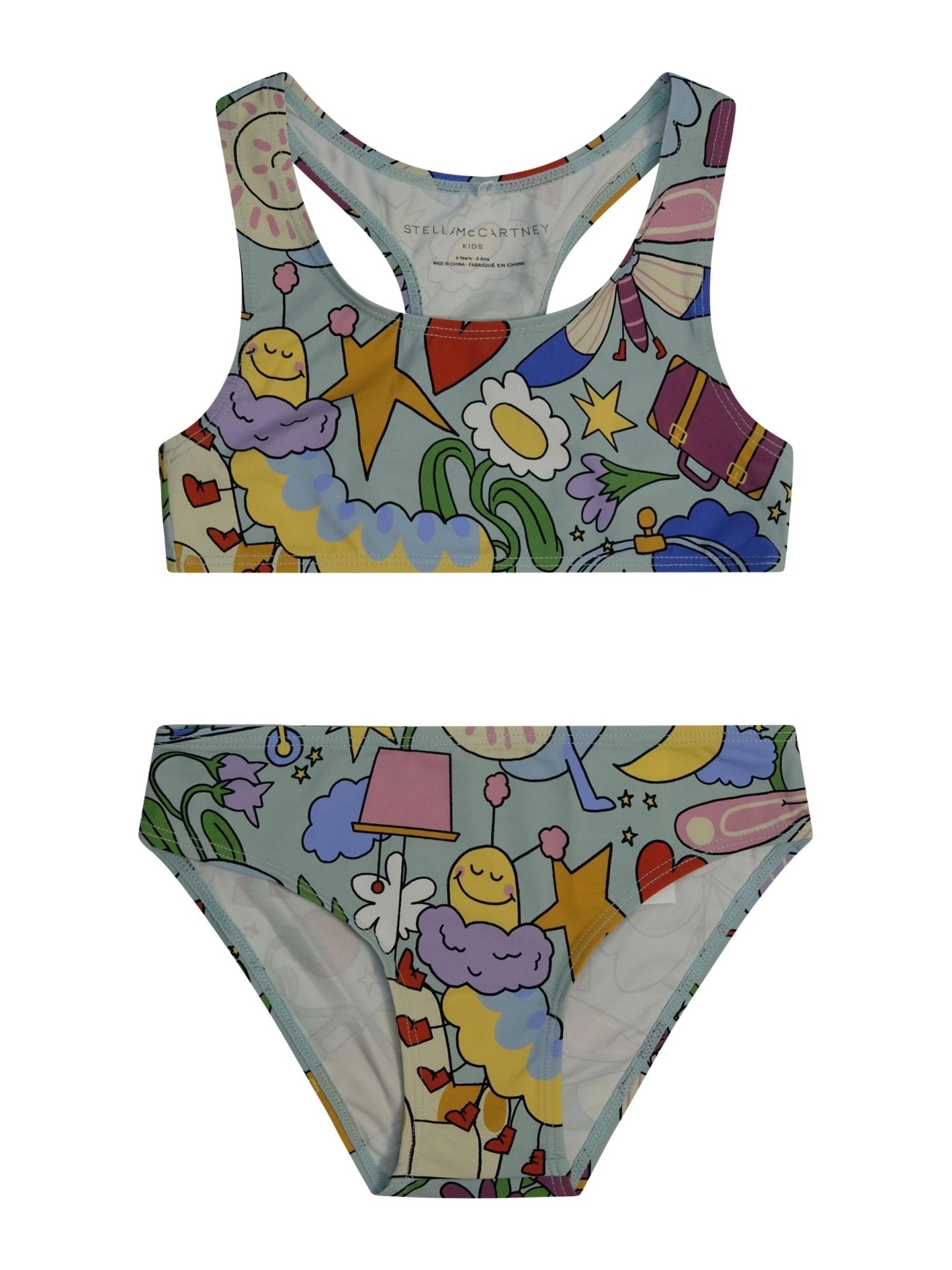 Costume due pezzi per bambina Stella McCartney Kids multicolore con stampa grafica all - over - Rubino Kids