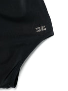 Costume intero con cristalli e logo per bambina Elisabetta Franchi La Mia Bambina nero con design monospalla - Rubino Kids