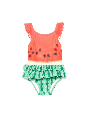 Costume intero per neonata Molo Nalani rosso con motivo anguria