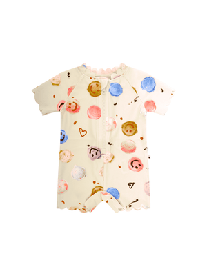 Costume neonata Molo Kids beige con stampa all-over