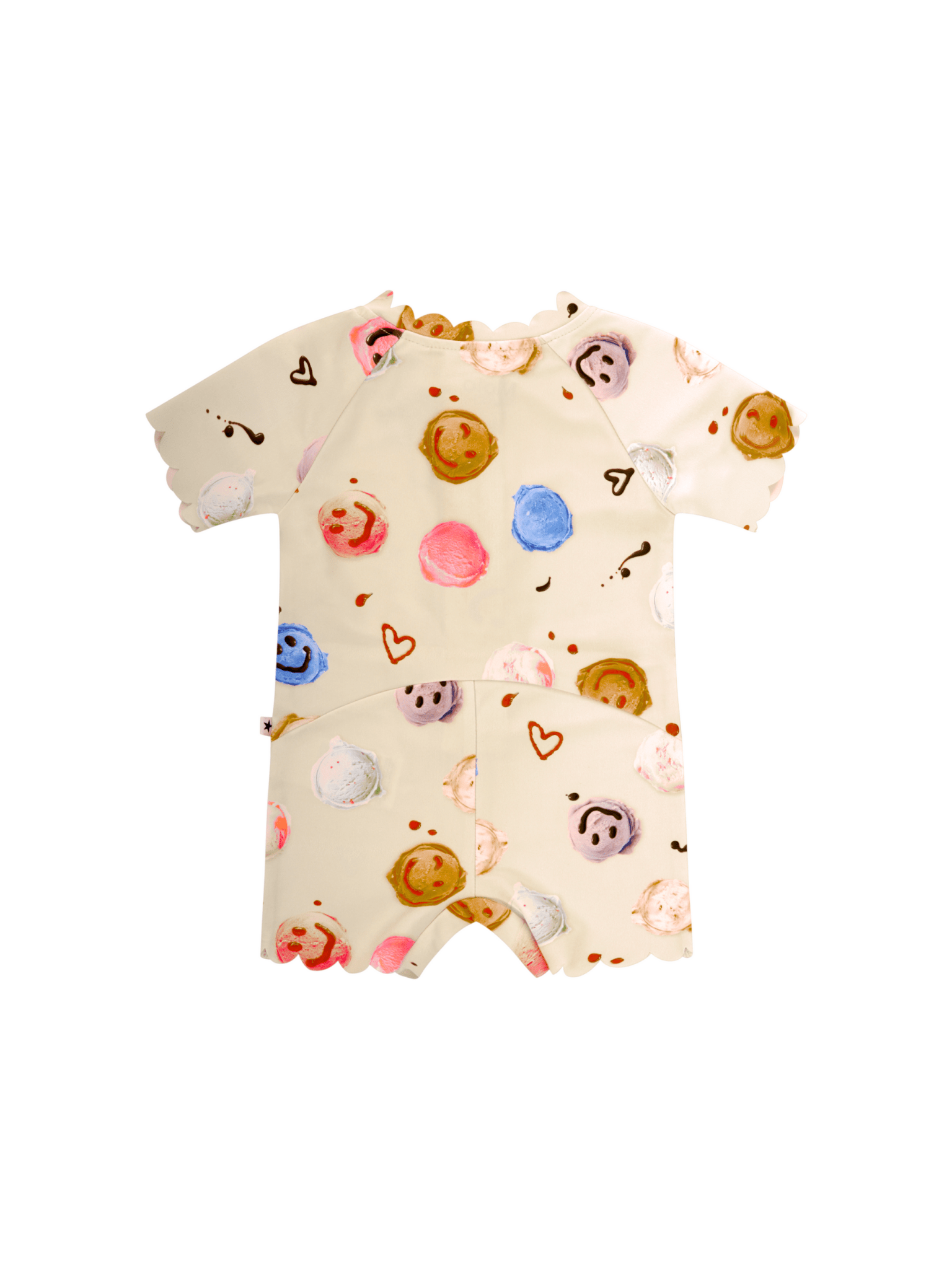 Costume neonata Molo Kids beige con stampa all - over - Rubino Kids