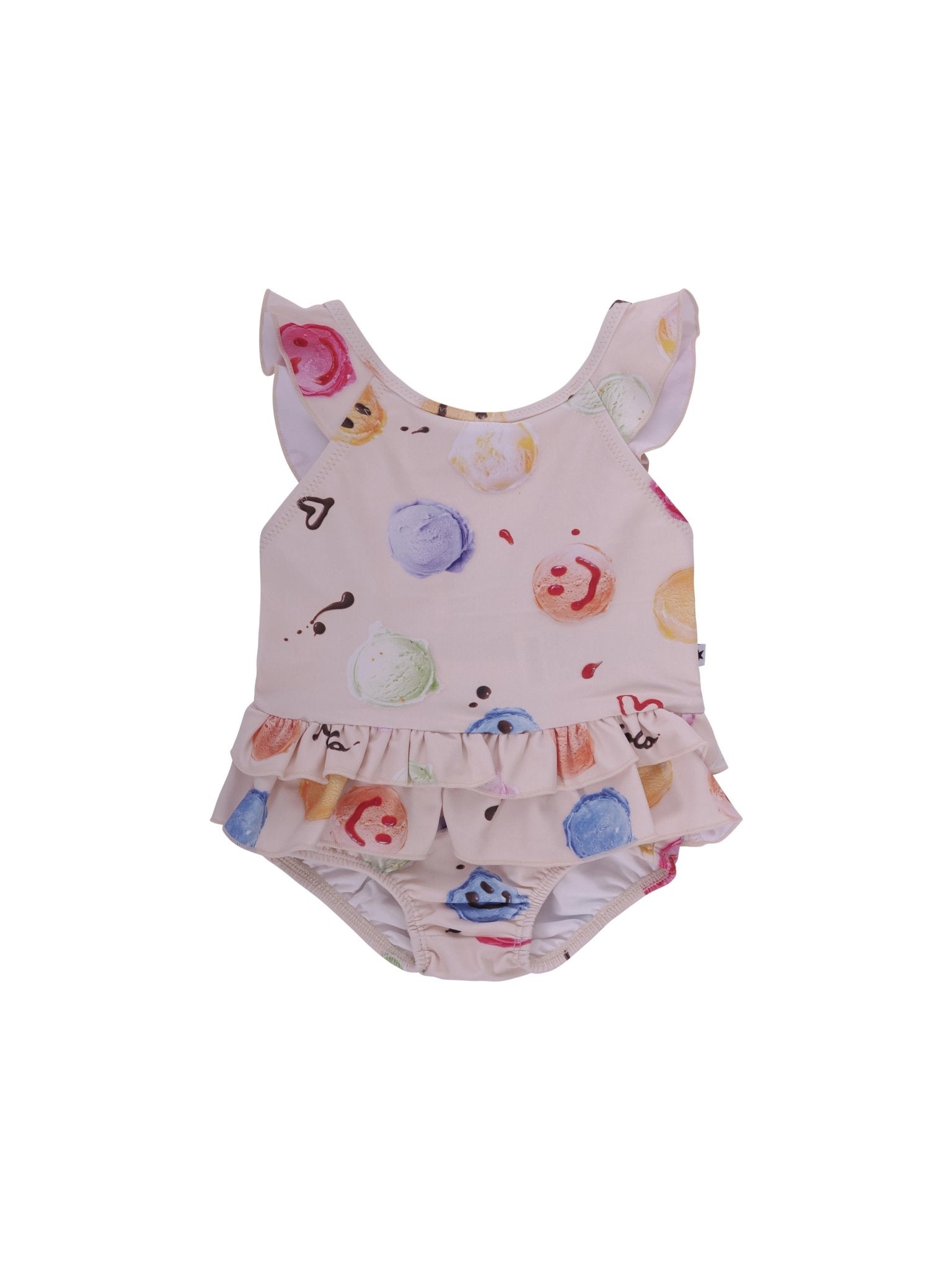 Costume per bambina Molo Kids beige con stampa all - over - Rubino Kids