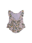 Costume per neonata Molo beige con stampa limoni - Rubino Kids