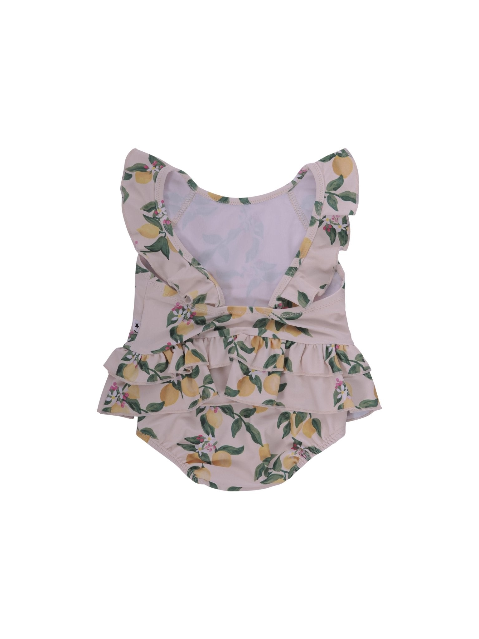 Costume per neonata Molo beige con stampa limoni - Rubino Kids