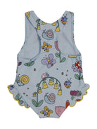 Costume per neonata Stella McCartney Kids azzurro con ruches - Rubino Kids