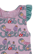 Costume per neonata Stella McCartney Kids rosa con stampa logo all - over - Rubino Kids