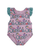 Costume per neonata Stella McCartney Kids rosa con stampa logo all - over - Rubino Kids