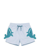 Costume per neonato Stella McCartney Kids azzurro con stampa grafica balene - Rubino Kids