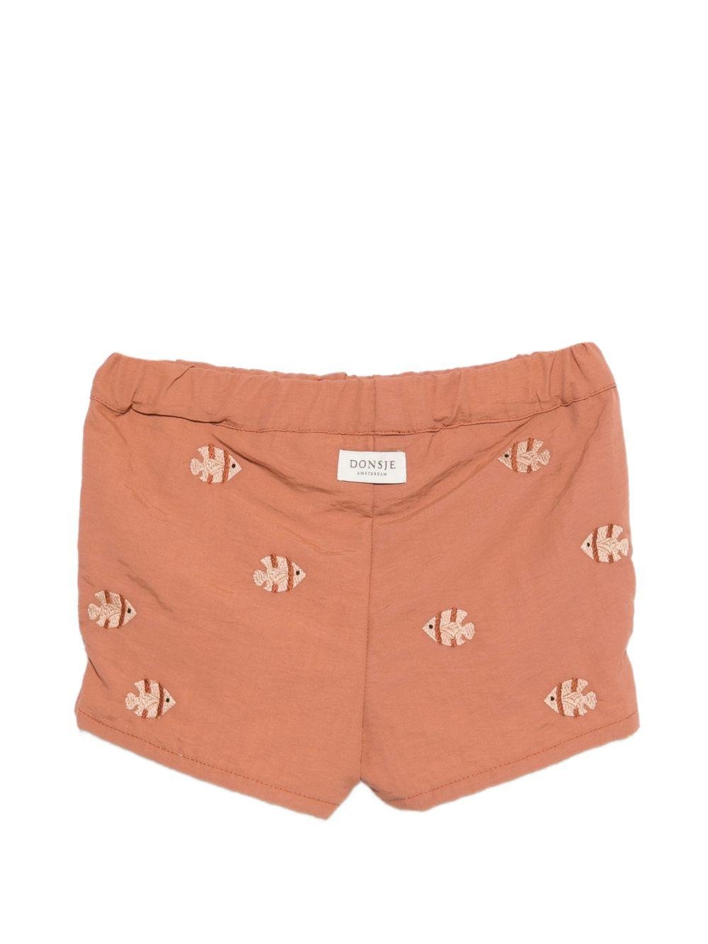 Costume Wangu per neonato Donsje marrone con ricamo pesci - Rubino Kids