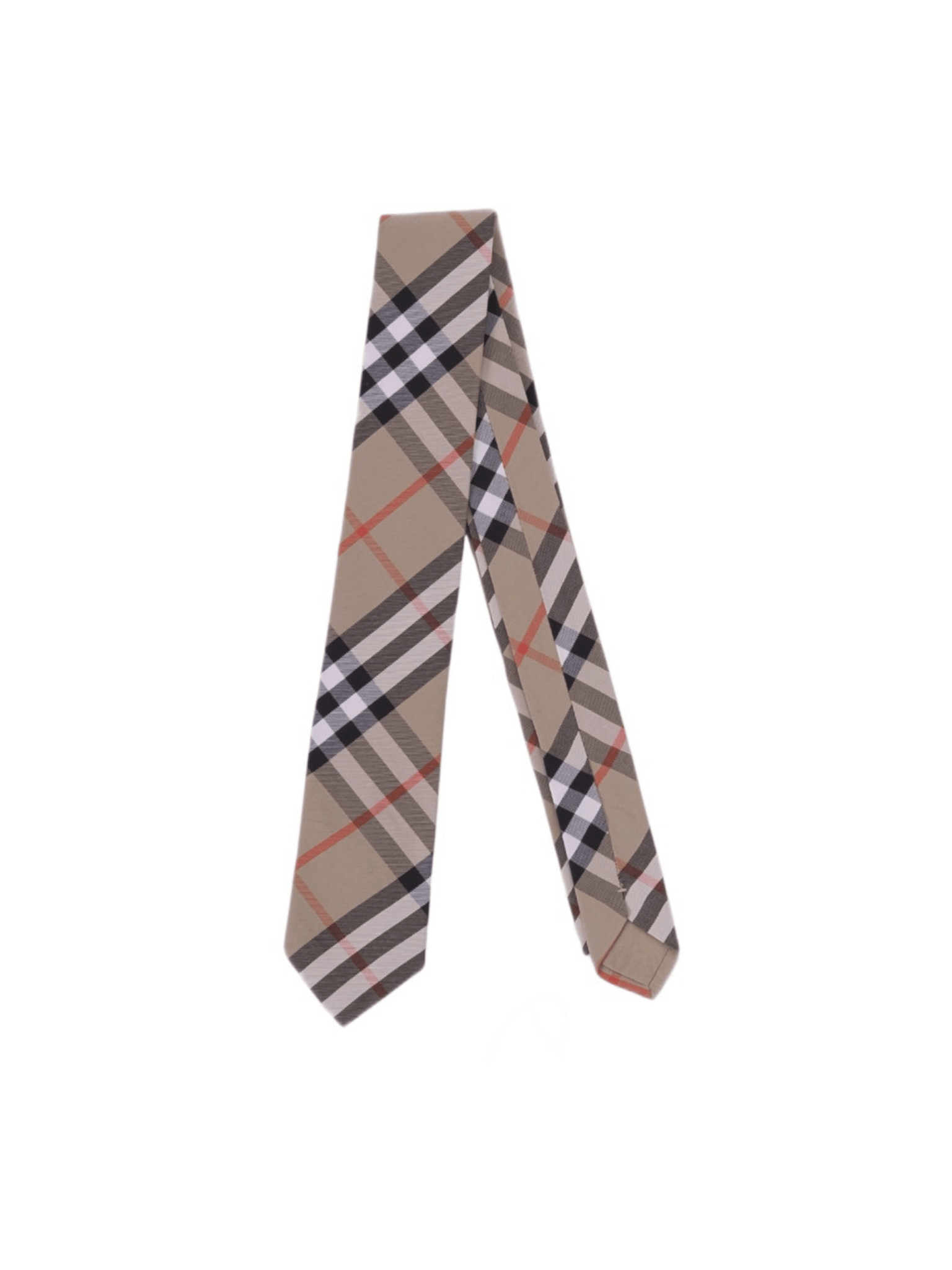 Cravatta per bambino Burberry Kids beige con caratteristico motivo Vintage Check - Rubino Kids